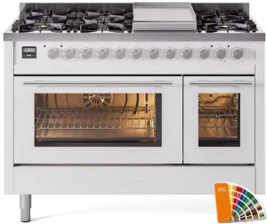 Ilve UP48FWMPRALP Professional Plus Ii 48 Inch Dual Fuel Liquid Propane Freestanding Range In Ral Custom Color With Trim Professional Ranges dual fuel professional range 36 inch