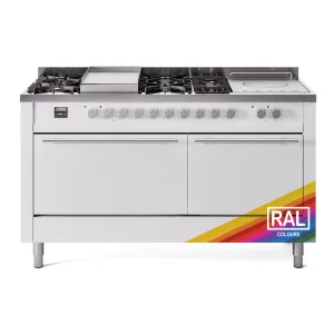 Ilve UP60FSQMPRA Professional Plus Ii 60 Inch Dual Fuel Natural Gas Freestanding Range In Ral Custom Color With Trim Professional Ranges dual fuel professional range 36 inch