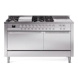 Ilve UP60FSQMPSSLP Professional Plus Ii 60 Inch Dual Fuel Liquid Propane Freestanding Range In Stainless Steel With Trim Professional Ranges dual fuel professional range 36 inch