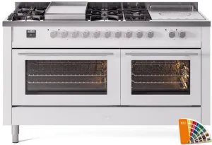 Ilve UP60FSWMPRA Professional Plus Ii 60 Inch Dual Fuel Natural Gas Freestanding Range In Ral Custom Color With Trim Professional Ranges dual fuel professional range 36 inch