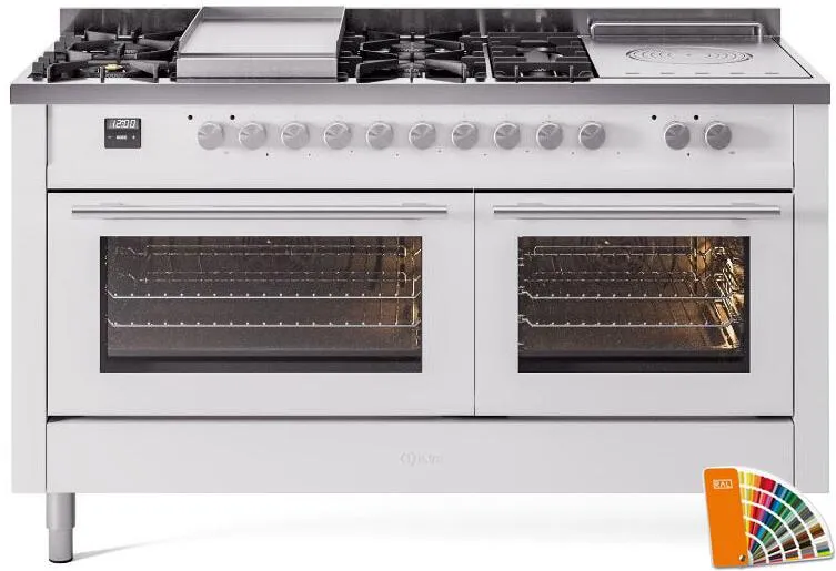 Ilve UP60FSWMPRA Professional Plus Ii 60 Inch Dual Fuel Natural Gas Freestanding Range In Ral Custom Color With Trim Professional Ranges dual fuel professional range 36 inch