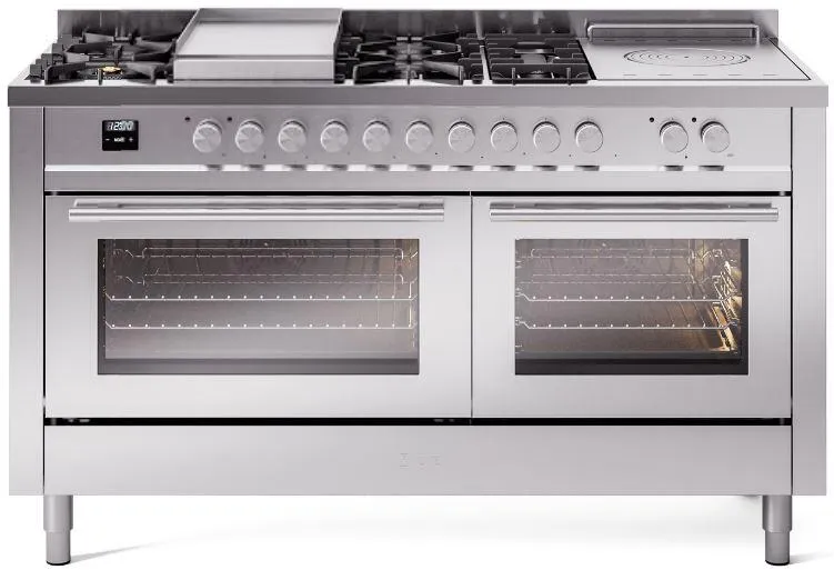 Ilve UP60FSWMPSS Professional Plus Ii 60 Inch Dual Fuel Natural Gas Freestanding Range In Stainless Steel With Trim Professional Ranges dual fuel professional range 36 inch