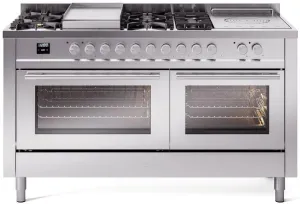 Ilve UP60FSWMPSS Professional Plus Ii 60 Inch Dual Fuel Natural Gas Freestanding Range In Stainless Steel With Trim Professional Ranges dual fuel professional range 36 inch