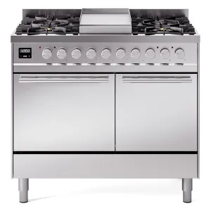 Ilve UPD40FQMPSS Ilve Professional Plus Ii 40 Upd40Fqmpss Freestanding Dual Fuel Range With 6 Sealed Burners Yes Double Oven With Solid Door In Stainless Steel With Stainless Steel Knobs Freestanding Ranges freestanding dual fuel range 30 inch