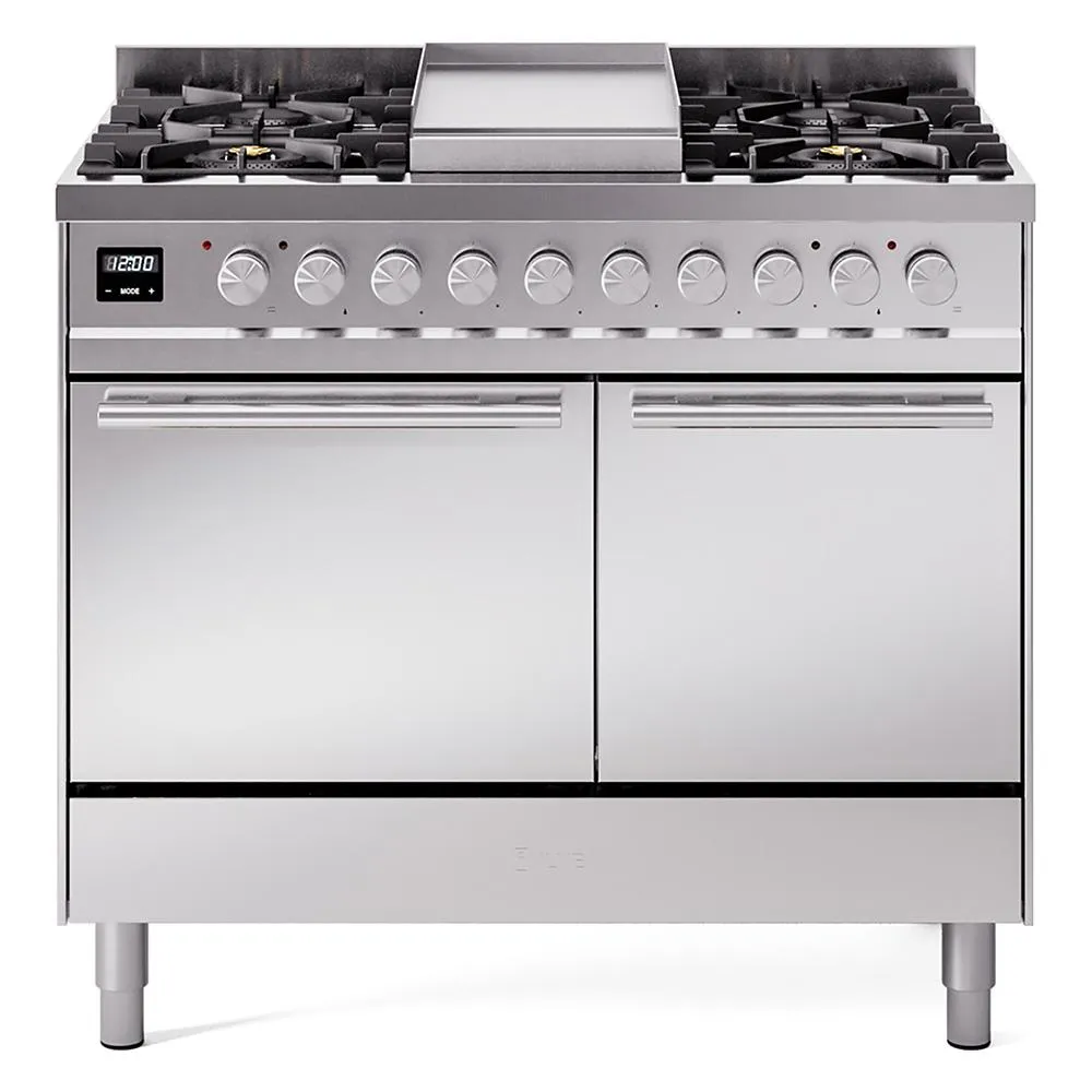 Ilve UPD40FQMPSS Ilve Professional Plus Ii 40 Upd40Fqmpss Freestanding Dual Fuel Range With 6 Sealed Burners Yes Double Oven With Solid Door In Stainless Steel With Stainless Steel Knobs Freestanding Ranges freestanding dual fuel range 30 inch