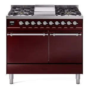 Ilve UPD40FQNMPBUCLP Nostalgie Ii 40 Inch Dual Fuel Liquid Propane Freestanding Range In Burgundy With Chrome Trim Freestanding Ranges freestanding dual fuel range 30 inch