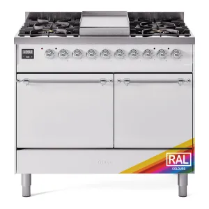 Ilve UPD40FQNMPRACLP Nostalgie Ii 40 Inch Dual Fuel Liquid Propane Freestanding Range In Ral Custom Color With Chrome Trim Freestanding Ranges freestanding dual fuel range 30 inch