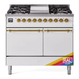 Ilve UPD40FQNMPRAGLP Nostalgie Ii 40 Inch Dual Fuel Liquid Propane Freestanding Range In Ral Custom Color With Brass Trim Freestanding Ranges freestanding dual fuel range 30 inch