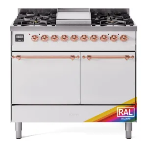 Ilve UPD40FQNMPRAPLP Nostalgie Ii 40 Inch Dual Fuel Liquid Propane Freestanding Range In Ral Custom Color With Copper Trim Freestanding Ranges freestanding dual fuel range 30 inch