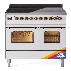 Ilve UPDI406NMPRAB Nostalgie Ii 40 Inch Electric Freestanding Range In Ral Custom Color With Bronze Trim Freestanding Ranges freestanding dual fuel range 30 inch