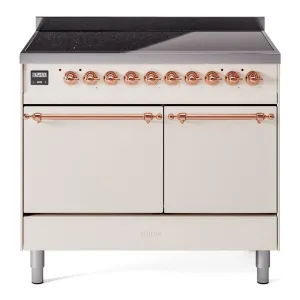 Ilve UPDI406QNMPAWP Nostalgie Ii 40 Inch Electric Freestanding Range In Antique White With Copper Trim Freestanding Ranges freestanding dual fuel range 30 inch