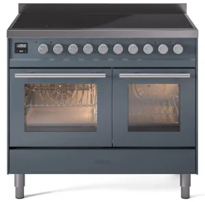 Ilve UPDI406WMPBG Professional Plus Ii 40 Inch Electric Freestanding Range In Blue Grey With Trim Freestanding Ranges freestanding dual fuel range 30 inch