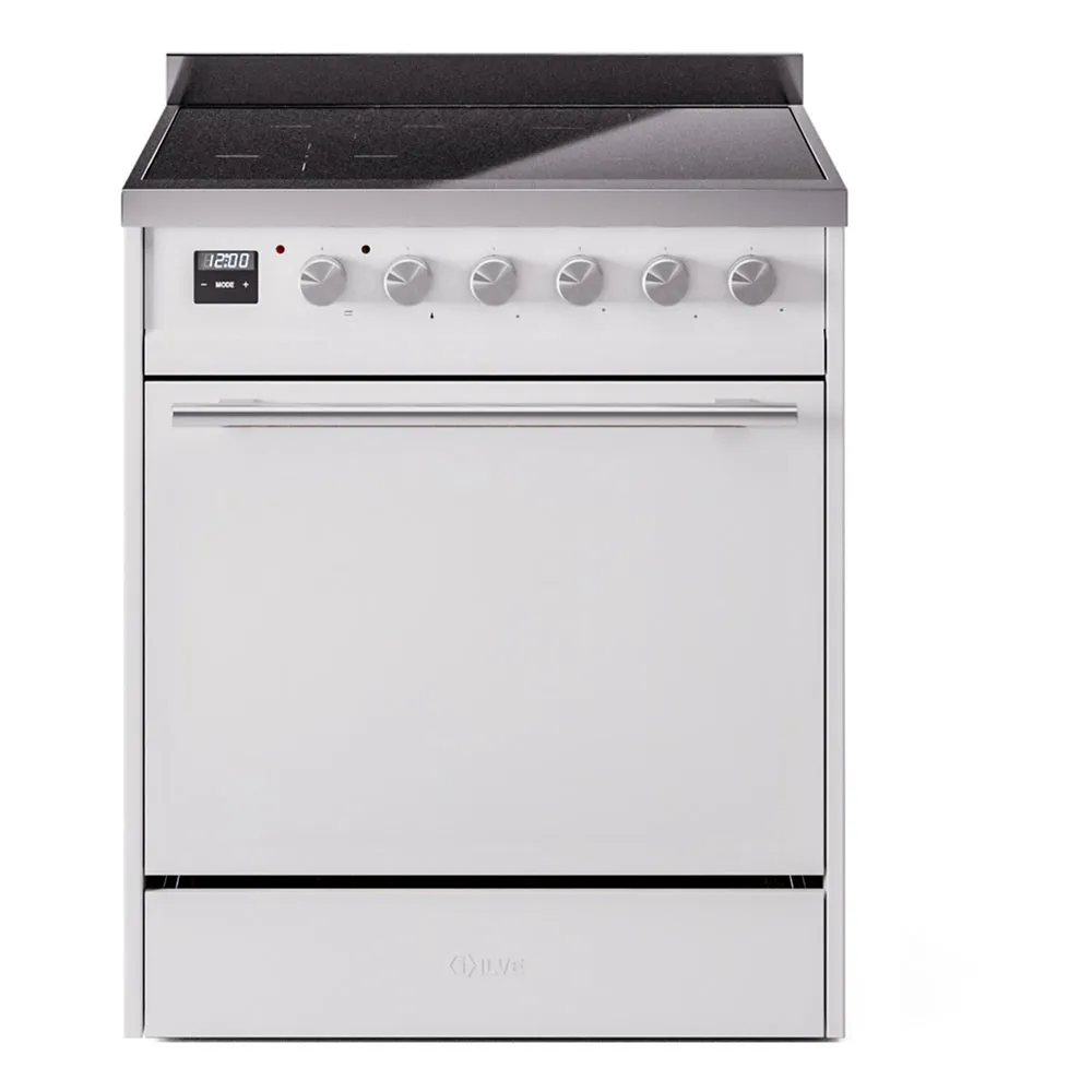 Ilve UPI304QMPWH Professional Plus Ii 30 Inch Electric Freestanding Range In White With Trim Freestanding Ranges freestanding dual fuel range 30 inch