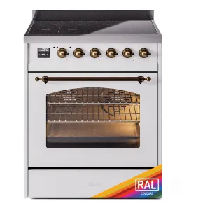 Ilve UPI304QNMPRAB Nostalgie Ii 30 Inch Electric Freestanding Range In Ral Custom Color With Bronze Trim Freestanding Ranges freestanding dual fuel range 30 inch