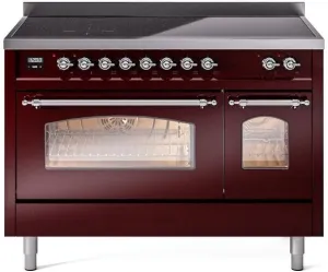 Ilve UPI486NMPBUC Nostalgie Ii 48 Inch Electric Freestanding Range In Burgundy With Chrome Trim Freestanding Ranges freestanding dual fuel range 30 inch