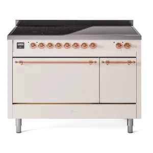 Ilve UPI486QNMPAWP Nostalgie Ii 48 Inch Electric Freestanding Range In Antique White With Copper Trim Freestanding Ranges freestanding dual fuel range 30 inch