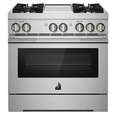 Jennair JDRP536HL Rise 36" Dual-Fuel Professional Range With Chrome-Infused Griddle Professional Ranges commercial oven for home kitchen