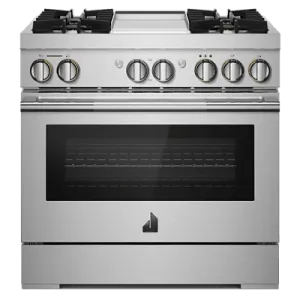 Jennair JDRP536HL Rise 36" Dual-Fuel Professional Range With Chrome-Infused Griddle Professional Ranges commercial oven for home kitchen