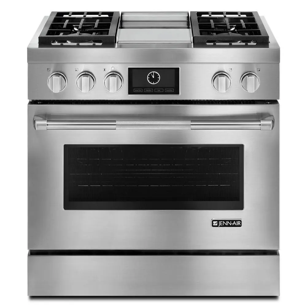 Jennair JDRP536WP Pro-Style 36" Dual-Fuel Range With Griddle And Multimode Convection Professional Ranges dual fuel professional range 36 inch