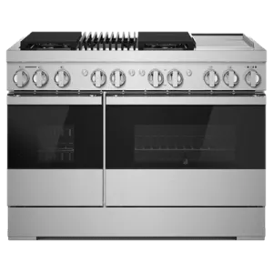 Jennair JDRP748HM Noir 48" Dual-Fuel Professional-Style Range With Chrome-Infused Griddle And Grill Professional Ranges 6 burner professional gas range
