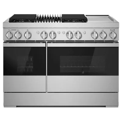 Jennair JDRP748HM Noir 48" Dual-Fuel Professional-Style Range With Chrome-Infused Griddle And Grill Professional Ranges 6 burner professional gas range