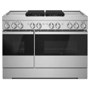 Jennair JDRP848HM Noir 48" Dual-Fuel Professional Range With Dual Chrome-Infused Griddles Professional Ranges commercial oven for home kitchen