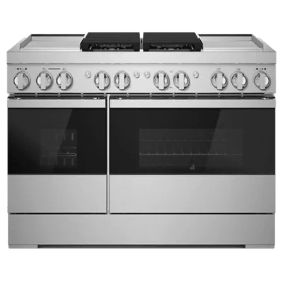 Jennair JDRP848HM Noir 48" Dual-Fuel Professional Range With Dual Chrome-Infused Griddles Professional Ranges commercial oven for home kitchen