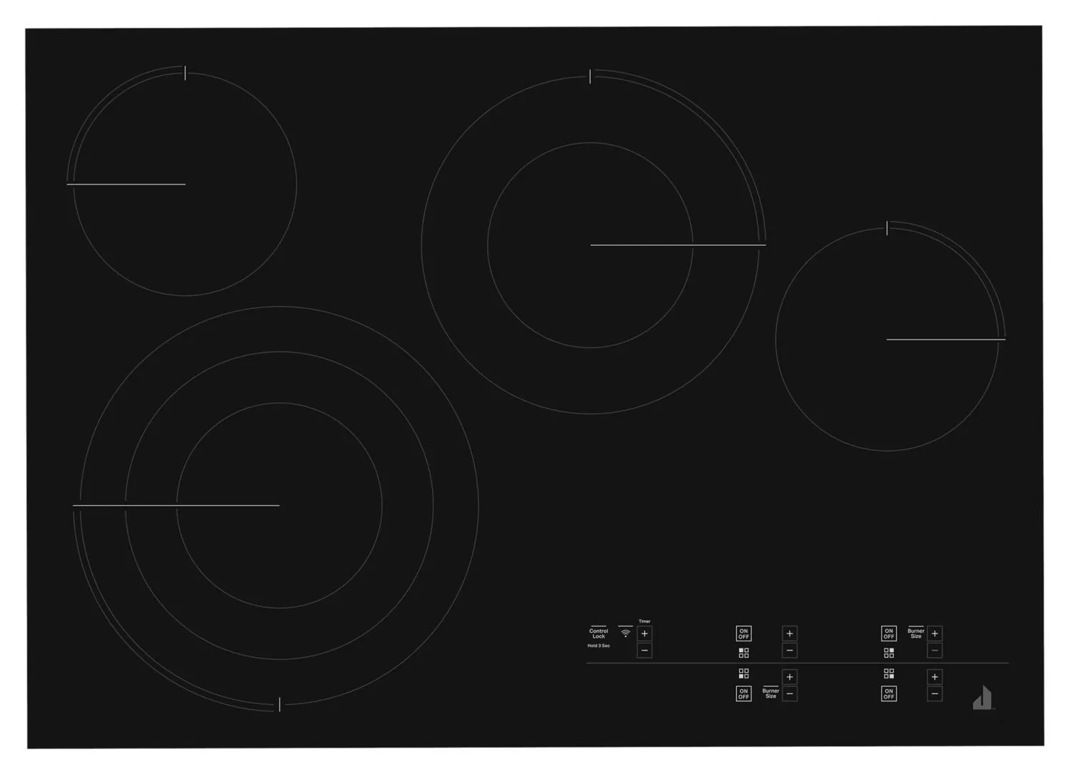 Jennair JEC4430HB Oblivian Glass 30" Electric Radiant Cooktop With Glass-Touch Electronic Controls Black Electric slide-in electric cooking range