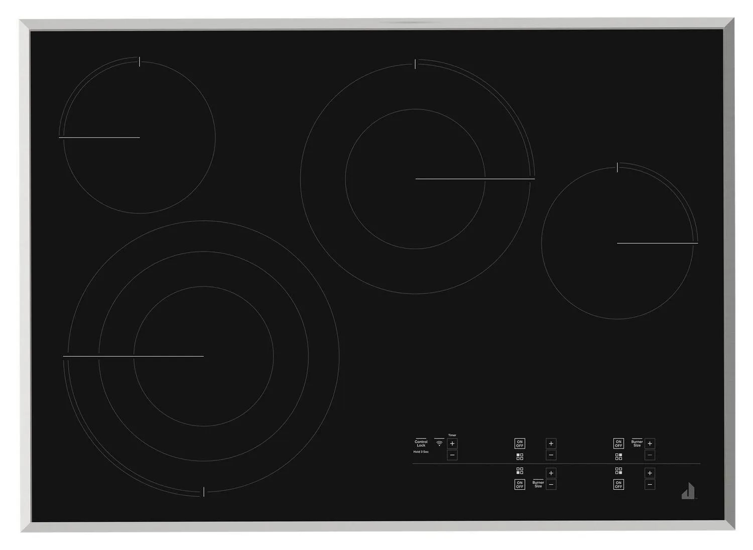 Jennair JEC4430HS Lustre Stainless 30" Electric Radiant Cooktop With Glass-Touch Electronic Controls Stainless Steel Electric slide-in electric cooking range