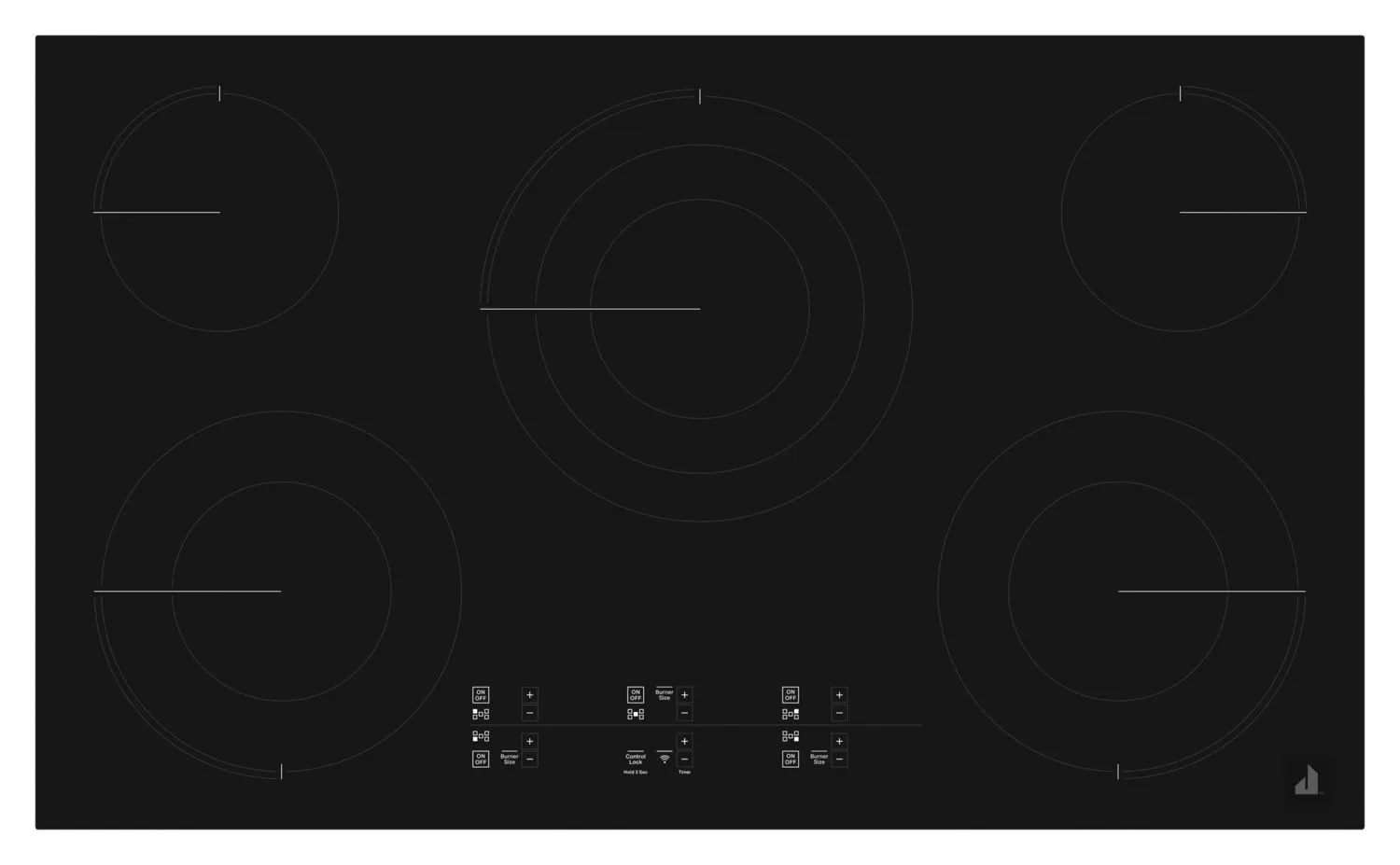Jennair JEC4536HB Oblivian Glass 36" Electric Cooktop With Glass-Touch Electronic Controls Black Cooktops ceramic electric cooktops