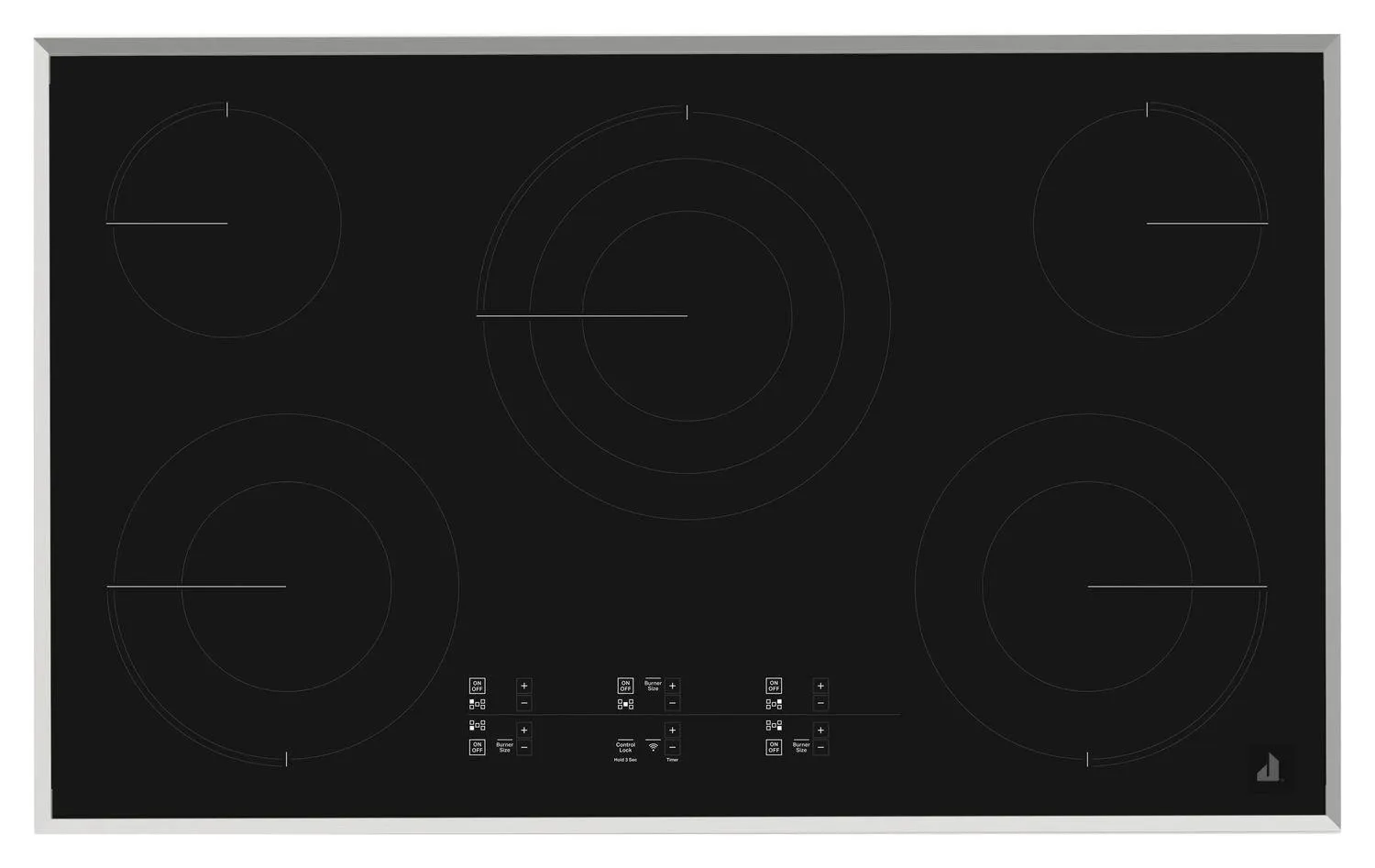 Jennair JEC4536HS Lustre Stainless 36" Electric Cooktop With Glass-Touch Electronic Controls Stainless Steel Electric slide-in electric cooking range