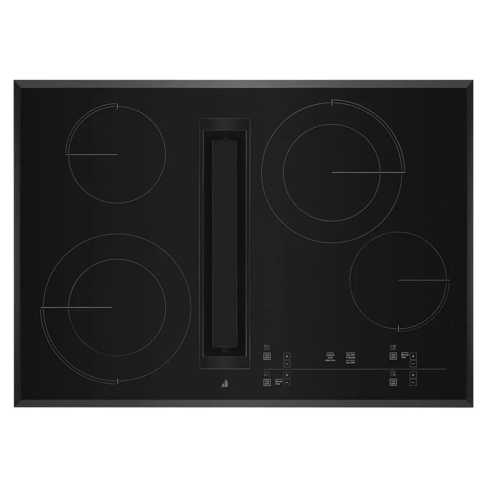 Jennair JED4430KB 30" Oblivion Glass Electric Radiant Downdraft Cooktop With Tap Touch Controls Electric slide-in electric cooking range
