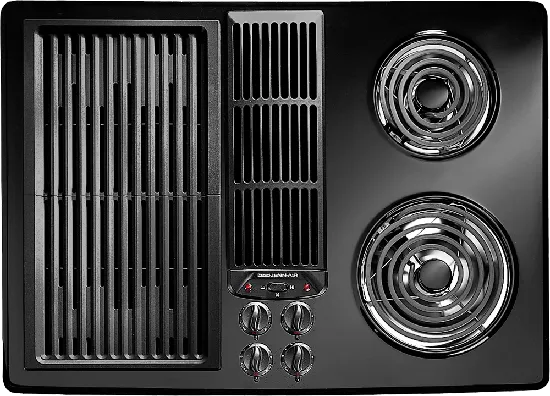 Jennair JED8130ADB Designer Line Modular Electric Downdraft Cooktop, 30" Electric slide-in electric cooking range