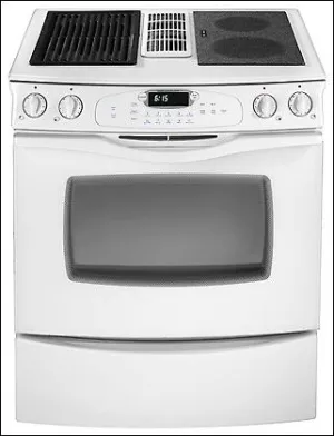 Jennair JES9750AAW Slide-In Downdraft Electric Range Slide In Ranges front control slide-in stove