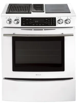 Jennair JES9750BAW Downdraft Slide-In Electric Range Slide In Ranges front control slide-in stove