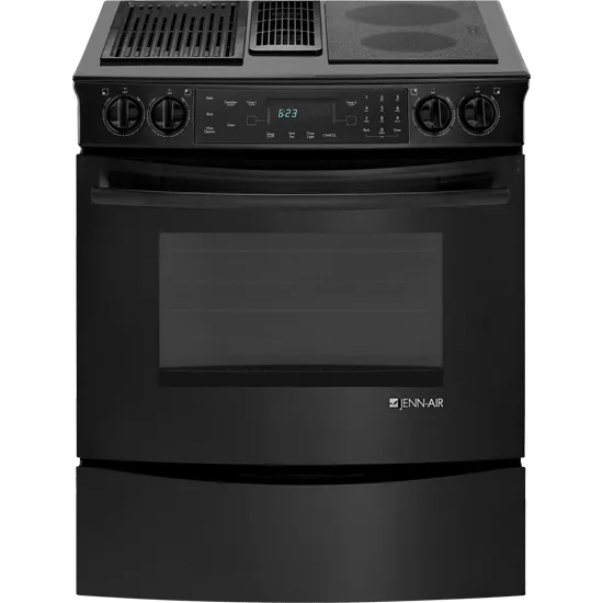 Jennair JES9750CAB Slide-In Modular Electric Downdraft Range, 30" Slide In Ranges front control slide-in stove
