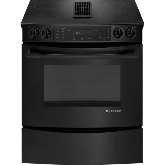 Jennair JES9800CAB Slide-In Electric Downdraft Range With Convection, 30" Slide In Ranges front control slide-in stove
