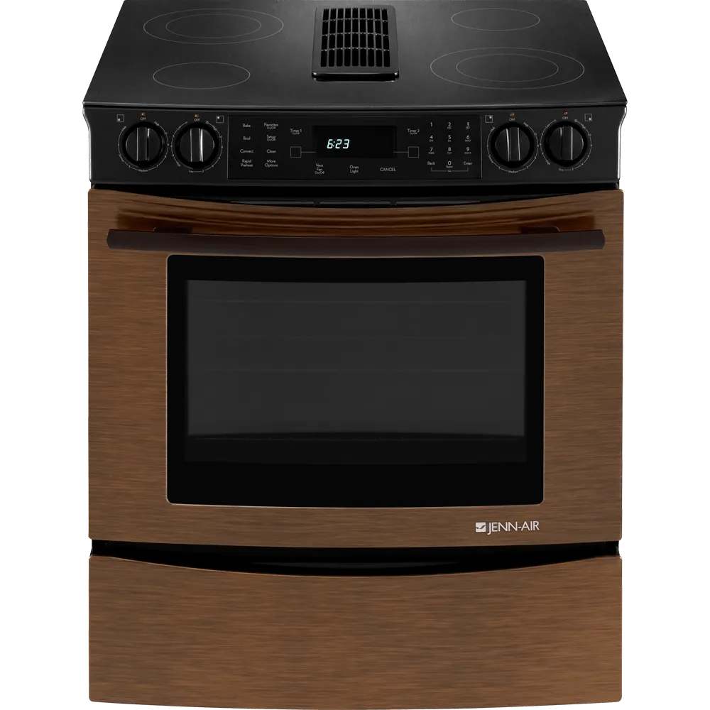 Jennair JES9800CAR 30" Slide-In Electric Downdraft Range With Convection Slide In Ranges front control slide-in stove