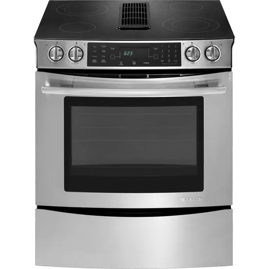 Jennair JES9800CAS Slide-In Electric Downdraft Range With Convection, 30" Slide In Ranges front control slide-in stove