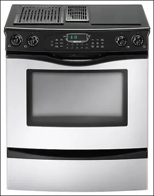 Jennair JES9860AAS Slide-In Downdraft Electric Range Slide In Ranges front control slide-in stove