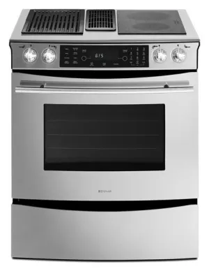 Jennair JES9860BAS Downdraft Slide-In Electric Range Slide In Ranges front control slide-in stove