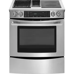 Jennair JES9860CAS Slide-In Modular Electric Downdraft Range With Convection, 30" Slide In Ranges front control slide-in stove
