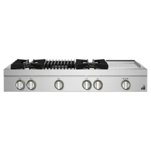 Jennair JGCP748HL Rise 48" Gas Professional-Style Rangetop With Chrome-Infused Griddle And Grill Cooktops 30 inch cooktop online