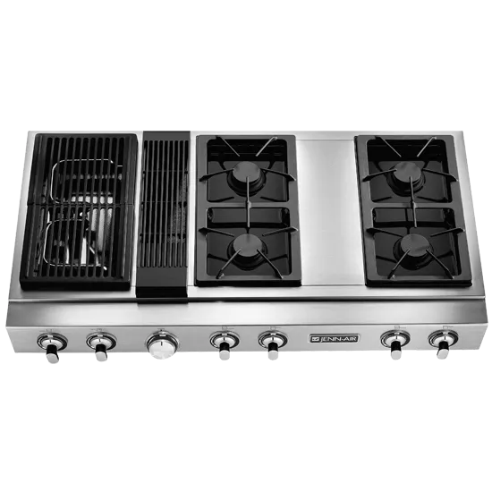 Jennair JGD8348CDP Pro-Style Modular Gas Downdraft Rangetop, 48" Cooktops ceramic electric cooktops