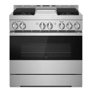 Jennair JGRP536HM 36" Noir Gas Professional-Style Range With Chrome-Infused Griddle Professional Ranges commercial oven for home kitchen