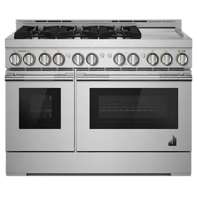 Jennair JGRP548HL 48" Rise Gas Professional-Style Range With Chrome-Infused Griddle Professional Ranges commercial oven for home kitchen