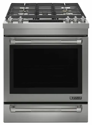 Jennair JGS1450FP Pro-Style 30" Slide-In Gas Range - Pro Style Stainless Slide In Ranges front control slide-in stove