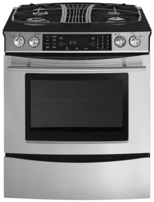 Jennair JGS9900BDS Downdraft Slide-In Gas Range With Convection Slide In Ranges front control slide-in stove
