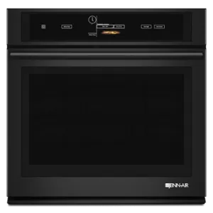 Jennair JJW3430DB Black Floating Glass 30" Single Wall Oven With V2 Vertical Dual-Fan Convection System Wall Ovens convection wall oven with steam assist