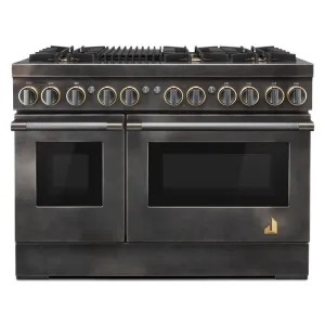 Jennair TANKMAN50 Smoke & Brass By Jennair 48" Dual-Fuel Professional-Style Range Professional Ranges 6 burner professional gas range